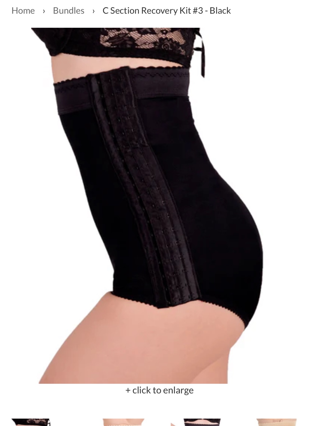Wink Black High-Waist Postpartum Compression Briefs